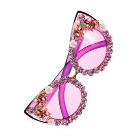 Beavorty Vintage Cat Eye Sunglasses for Women with Artificial Accents Gradient Lens UV Protection Eyewear Lightweight Stylish Glasses for Outdoor Parties and Beach Activities