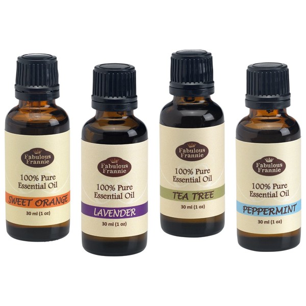 Favorite 4 - Pure Therapeutic Essential Oil Set - 30ml (Set Includes Peppermint, Lavender, Sweet Orange & Tea Tree)