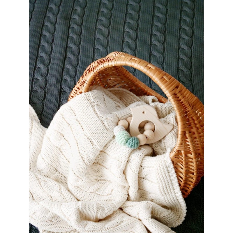 e-wicker24 Gift Basket, Natural Wicker Bag, Shopping Basket (25 x