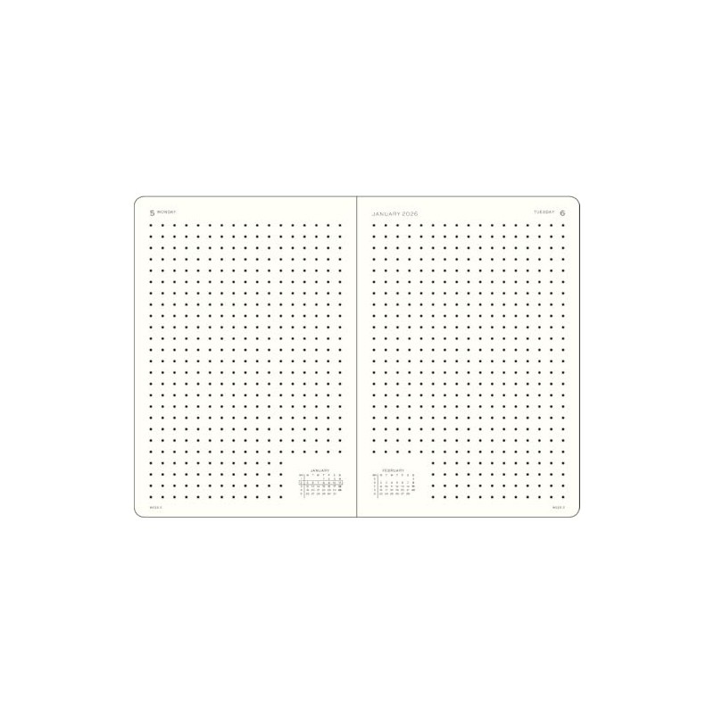 LEUCHTTURM1917 Dotted Medium (A5) 2026 Daily Diary - Black -