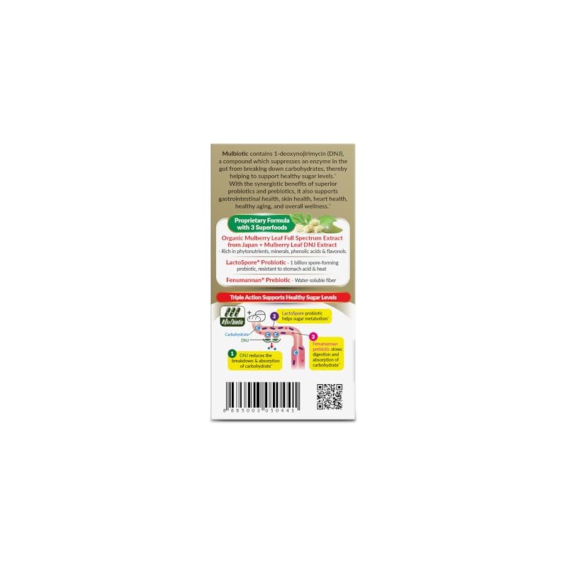 LABO Nutrition- Cápsula Mulbiótica, Extracto Orgánico de Hoja de Morera
