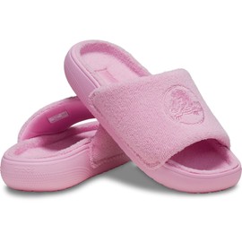 Crocs Unisex Classic Towel Slide Sandal, Pink Tweed, 4 US Men