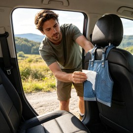 Genérico Porta Pañuelos para Coche Organizadora Interior Automotriz con Diseño - Dispensador de Pañuelos Vehicular - Compatible con SUV, Pickup, Vehículo, Sedán, Camión, Remolque,