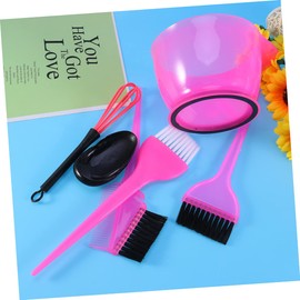 FRCOLOR 6pcs Rose Hair Dye Kit Hair Coloring Tools Set Home Salon Plastic Safe Tools