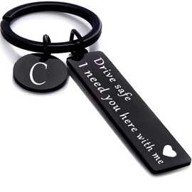 Chasing DreamsMRL drive safe keychain for him her - key chains for men i need you here with me i love you gifts for boyfriend husband handsome birthday anniversary christmas(Black C)