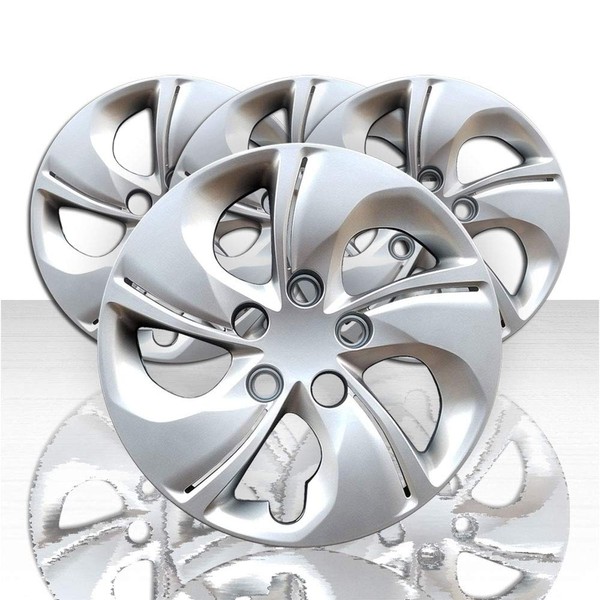 Auto Reflections Set of 4 15" 5 Twisted Spoke Wheel Covers for Honda Civic 2013-2015 - Silver