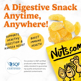 Nuts.com Crystallized Ginger Pieces - Premium Crystallized Ginger Slices - Spicy & Sweet Candied Ginger Pieces - Dried Ginger Chunks, Root - Digestive Snack Crystalized Ginger Pieces (2 lbs)