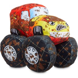 Leaps & Bounds Ruffest & Tuffest Monster Truck Tough Plush Dog Toy with Kevlar