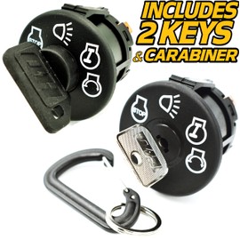 HD Switch Starter Ignition Switch Replaces Troy-Bilt MTD Bronco Super Bronco Pony Big Red Horse Range Rider LT1742 LT1842 LT2046 LTX1842 LTX2146 w/Headlights 1 Umbrella & 1 Steel Key & Carabiner