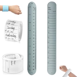 LIU JUN To Do List Slap Bracelet, Reusable Erasable Wrist Notepad, Silicone Memo Waterproof Wristband Snap Bracelet To Do List for Nurses Memo Watchband Wrist Strap Study Work for Women Men (Cyan)