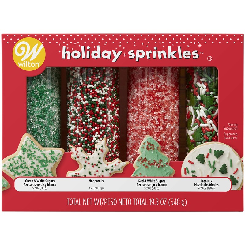 Wilton Traditional Mix Holiday Sprinkles Mega Set of 4, 19.3