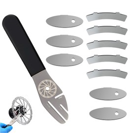 BRITIVIVE Disc Brake Adjustment Aid Brake Discs Straightening Tool Disc Brakes Adjustment Tool with 5 Ovals and 5 Curved Adjustment Keys for Mountain Bike