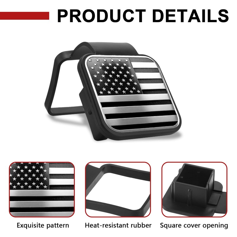 Hitch Covers 2 Inch, Rubber Trailer Hitch Cover, Square Mouth