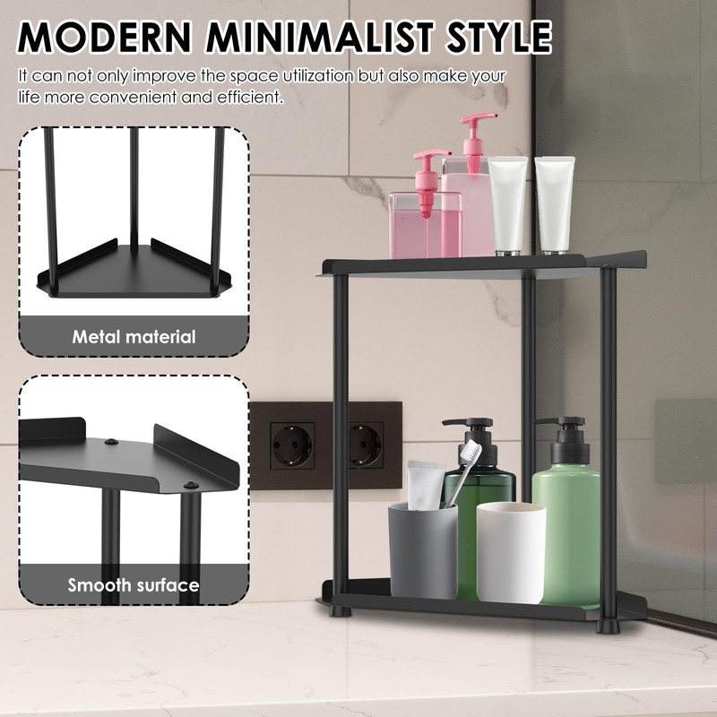 Makeup Organizer, Cosmetic Storage Display Case with 2 Layers Large