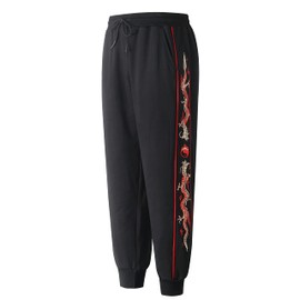 Niepce Inc Streetwear Dragon Graphic Men's Jogger Sweatpant (US, Alpha, X-Large, Regular, Regular, Black3, None)
