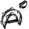 EastRock Tambourine Half Moon Tambourine Hand Crescent Ring with 20
