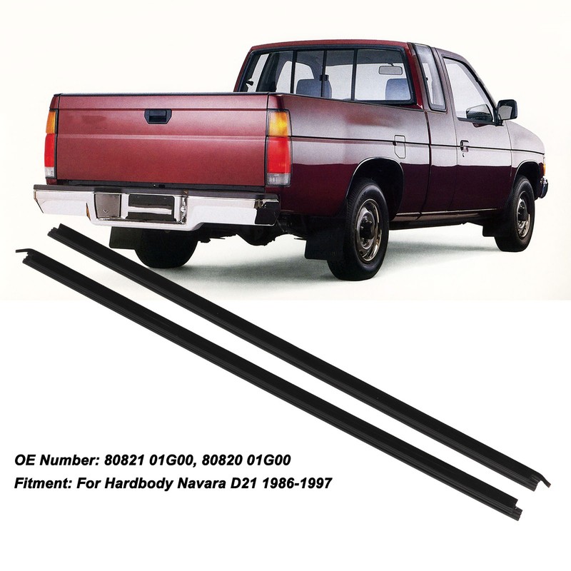 2Pcs Car Weatherstrip Window Seal 80821 01G00 Black Reliable Rugged
