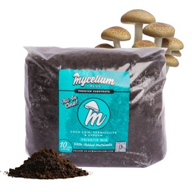 Mycelium Plus CVG Mushroom Substrate | 10LB Organic Blend with Coco Coir, Vermiculite, Gypsum & Cultivation Enhancer | Pre-Sterilized for Dung-Loving Mushrooms | Ideal for Monotubs & Bag Grows
