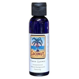 COCONUT Flavoring by Flavor Essence (Unsweetened, Natural Background Flavoring) 2 Oz.| For Beverages: coffee/tea, shakes, smoothies, bar drinks. For Foods: baking, doughs, batters, frostings, yogurt