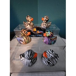 2" Animal Print Rubber Ducks -Set of Six -Perfect for Duck, Duck, J33P!