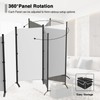 Room Divider 6-Panel Privacy Screen, Portable Screen Steel Frame with