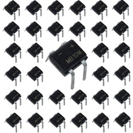 Samcos Bridge Rectifier 50pcs MB10M 1000V 0.5A DIP-4 Pin Rectifier Diodes Small Bridge Fast Switching Electronics Parts Set Anti-Backflow