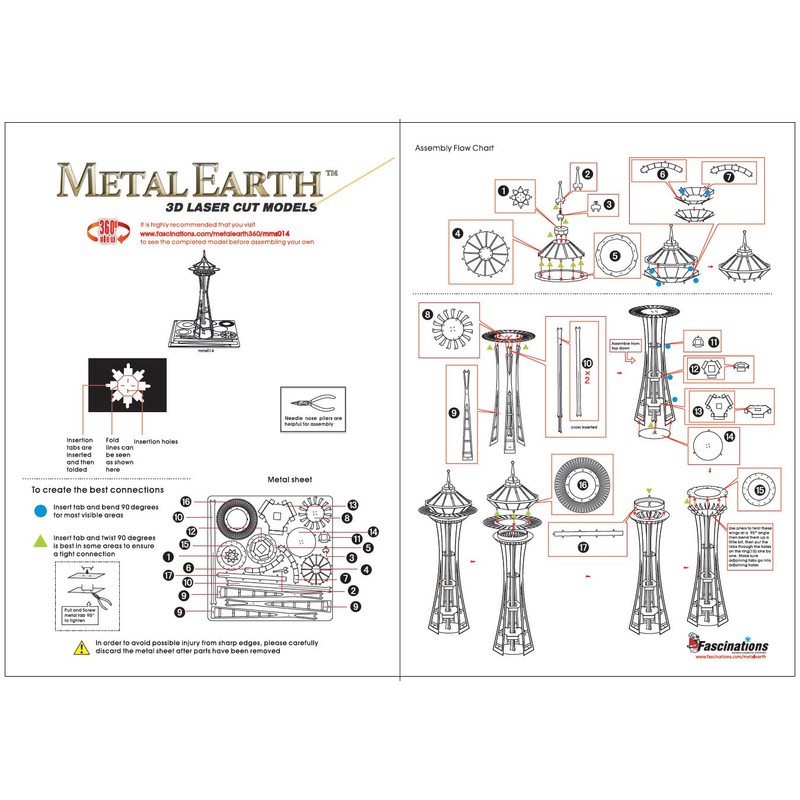 Metal Earth Seattle Space Needle 3D Metal Model Kit Fascinations
