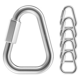 1.57 Inch Delta Quick Links 5/32 Inch 316 Stainless Steel Triangle Locking Quick Connector, M4 Quick Link Chain Heavy Duty Chain Connector - 6 Pack, 440lbs Capacity