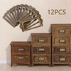 12Pcs Antique Brass Metal Label Pull Frame Handle File Name