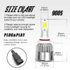 SHENKENUO Combo 9005+H11 LED Headlights Fog Light Bulbs 6000K For
