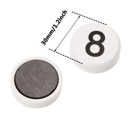 Tupalizy Round 0-9 Number Refrigerator Magnets Fridge Whiteboard Magnetic Pins Stickers Kitchen Home Office School Crafts, 10PCS (White)