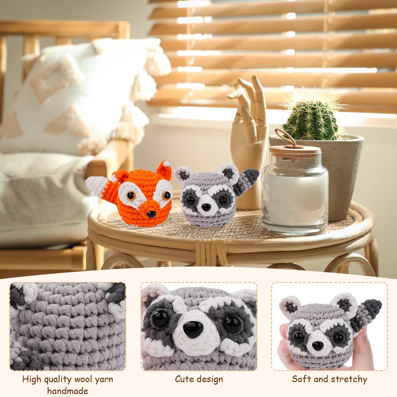 LetCart FoxyCoon Crochet Kit for Beginners - Complete Set of