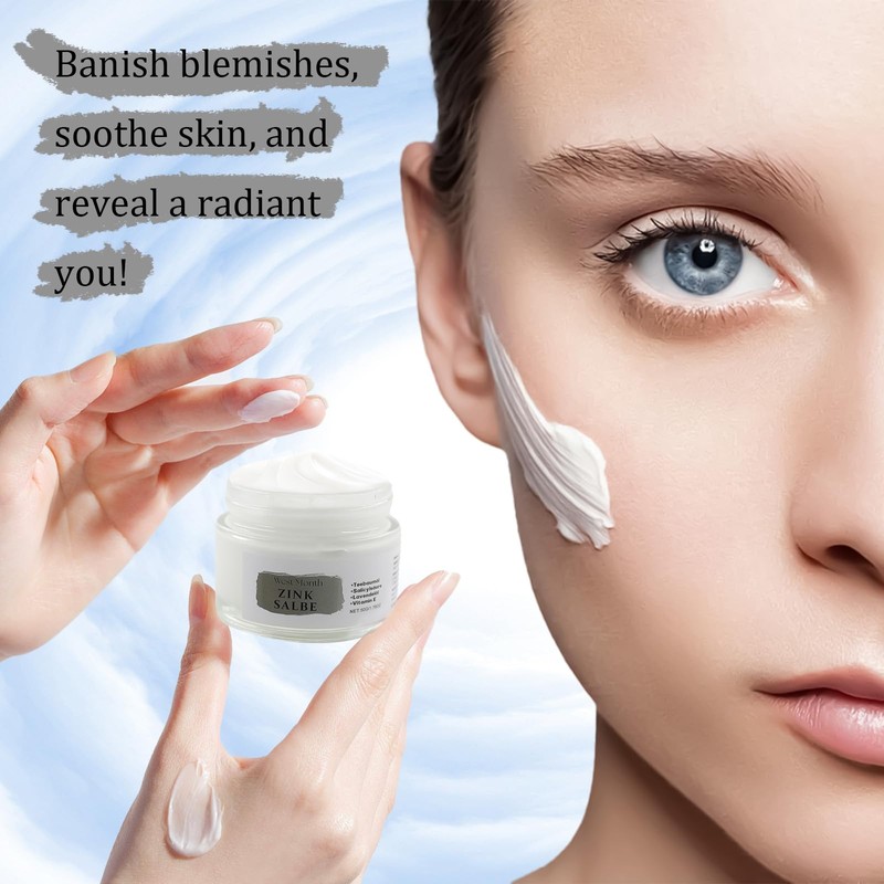 Zinksalbe gegen Pickel, mit Teebaumöl und Vitamin E, Zinksalbe Gesicht,