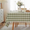 JIALE Green Checkered Table Cloth Rectangle Cotton Linen Fabric Gingham