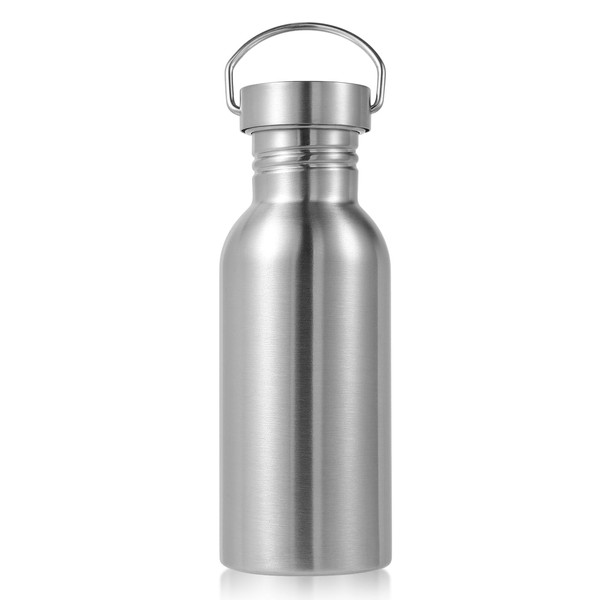Volhoply 20oz Stainless Steel Single Walled Water Bottle with Handle,