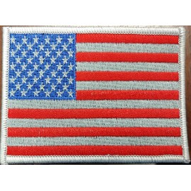VELCRO® Brand Fastener United States USA Flag Patch W/ VELCRO® Brand Fastener Tactical 4" X 3" Gray