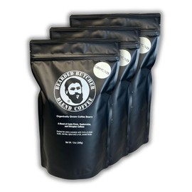 Bearded Butchers Dark Roast Ground Coffee 3-Pack (12oz Each) – Dark Roast Blend of Costa Rican, Guatemalan & Ethiopian Beans – Smooth, Rich Flavor with Hints of Dried Fruit & Spice