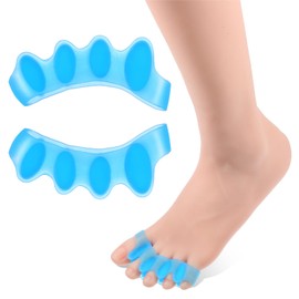 2pcs Toe Spreaders For Women Silicone Toe Spreaders Gel Toe Separators To Correct Your Toes Correct Toes Spreaders For Feet For Overlapping Toes Hammer Toe Crooked Toes Yoga Athletic (Blue)