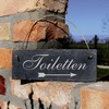 Toiletten Sign with Arrow Left or Right - Slate Engraved