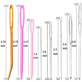 Hekisn 25Pcs Large Eye Blunt Yarn Needles kit, Assorted Sizes Bent Tapestry Darning Needle, Sewing Needles with Needle Threaders & Stitch Markers for Knitting Crochet (Black)