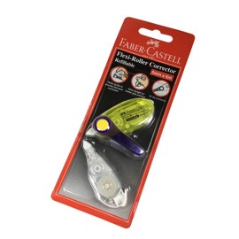 Refillable Correction Tape With Roller 5 mm x 6 m Flexi-Roller Guide To Provide Precision Correction and Better Grip Position + 1 Free Correction Tape Refill (Yellow)