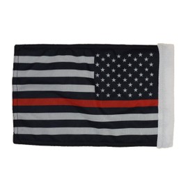 Hot Rides Durable Motorcycle Flag USA Black With Red Line 6 x 9 Inch