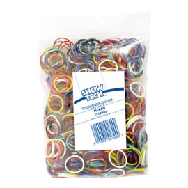 Show Tech Wrap Bands, Your Dog Grooming Expert, Designed for Holding Wraps, Non Toxic, Natural Latex, Mixed Colours 1000 pcs