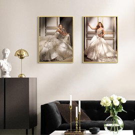 upsimples 18x24 Picture Frame Gold 3 Pack, Scratch-Proof Poster Frames 18 x 24 for Photo Gallery - Slide-in Strips, Horizontal or Vertical Wall Mounting