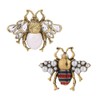 Acxico 2Pcs Vintage Simulated Rhinestone Pearl Bee Pin Brooch Antique
