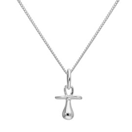 Sterling Silver Baby's Dummy Pendant on 14 Inches Chain