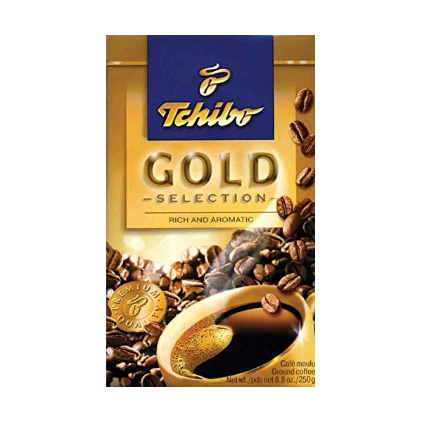 Tchibo Gold Selection Ground Coffee, 8.8-Ounce Packages (Pack of 4)