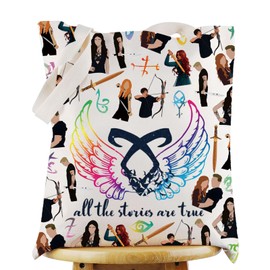 G2TUP Shadow Bookish Tote Bag Clary & Jace Fans Gift All The Stories Are True Shoulder Bag Clary Angelic Rune Merch (All The Stories TG)