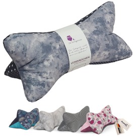 Leseknochen Nackenkissen (Wolkenhimmel) bequem und waschbar! Handgestopft und genäht in Deutschland - Nutzbar als Nackenrolle Kissen Nackenrolle