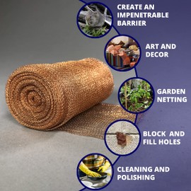 AWF PRO 4" x 20' Copper Mesh for Pest, Mice and Rodent Control, Pack of 3 – Rust and Bacteria Resistant, Perfect for Homes, Gardens and Decor